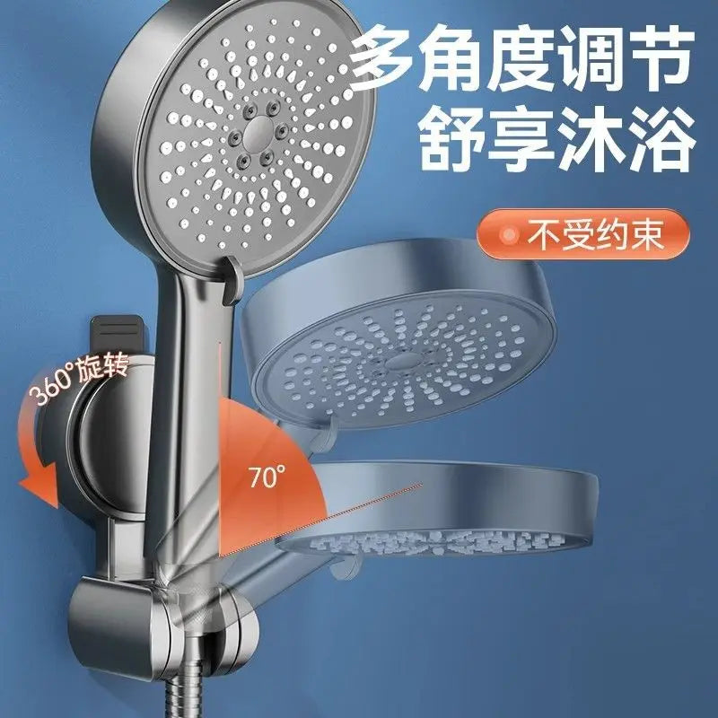 New Unique Horizontal Setting Suction cup Handheld Shower Head Holder Large Shower Head Supports Relocatable Wall mounted