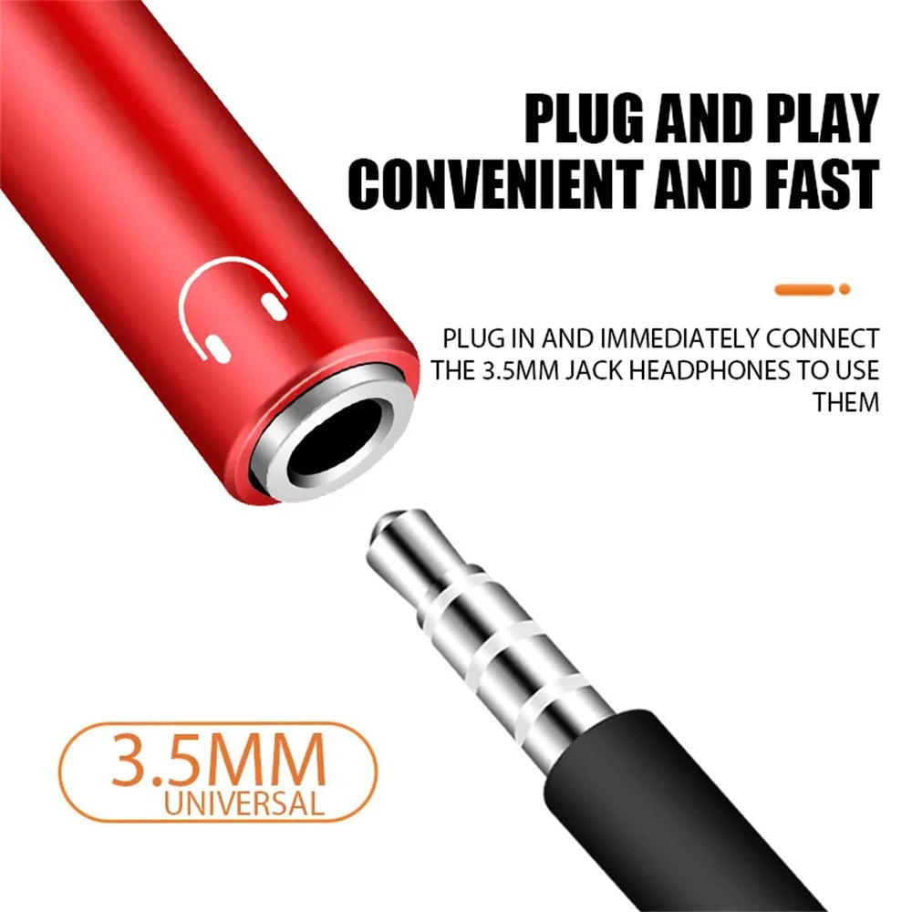 NNBILI PD 60W 2in1 Type C To 3.5mm Headphone Jack Adapter Type C Charge Audio Aux Adaptor For iPad Pro Samsung S24 Xiaomi Huawei