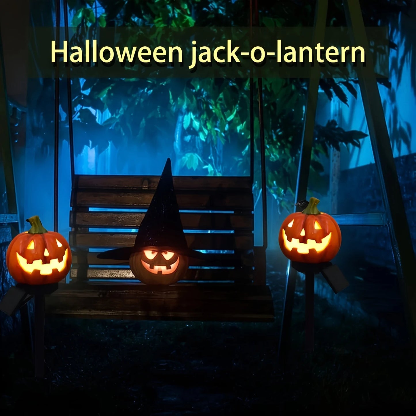 Outdoor Jack-o-lantern Solar Lights Waterproof Halloween Insert in The Ground Yard Decorative Props Atmosphere Decorative Lamp