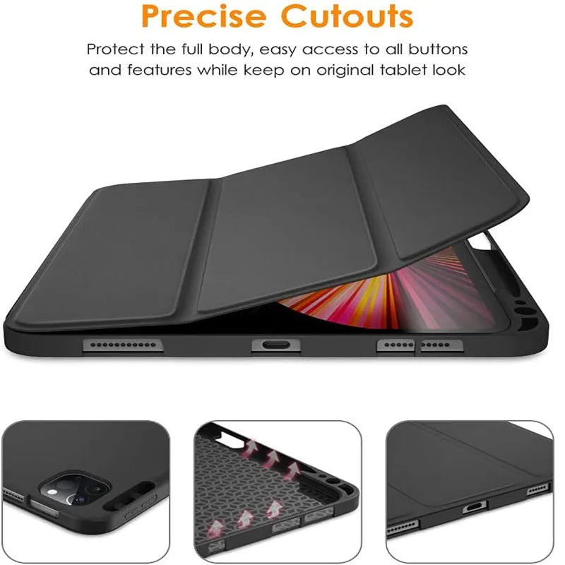 For Funda Xiaomi Mi Pad 6 Pro 5 11 Case Redmi pad SE 11 10.61 8.7" Case Auto Wake up and Sleep Silicone Cover Support Charging