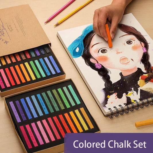 12/24/36/48 Colors Colored Chalk Set Suitable for Beginners A Variety of Painting Pastel Stick Art School Painting Stationery