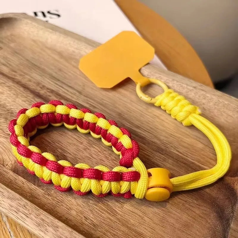 Handwoven Adjustable Mobile Phone Universal Case Lanyard Wrist Strap Outdoor Sports Anti-Lost Bracelet Hanging Card Cord Charm