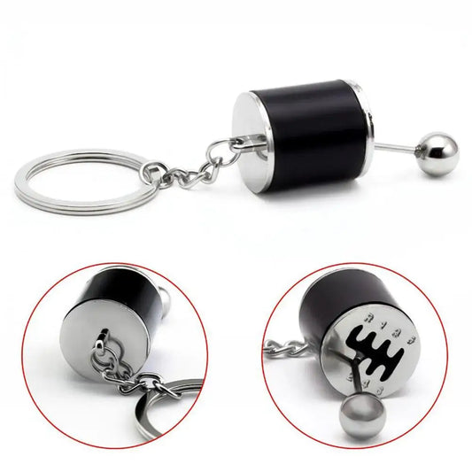 Creative Car 6 Speed Gear Head Keychain Car Styling Keyring Gear Knob Shift Stick Gift Car Interior