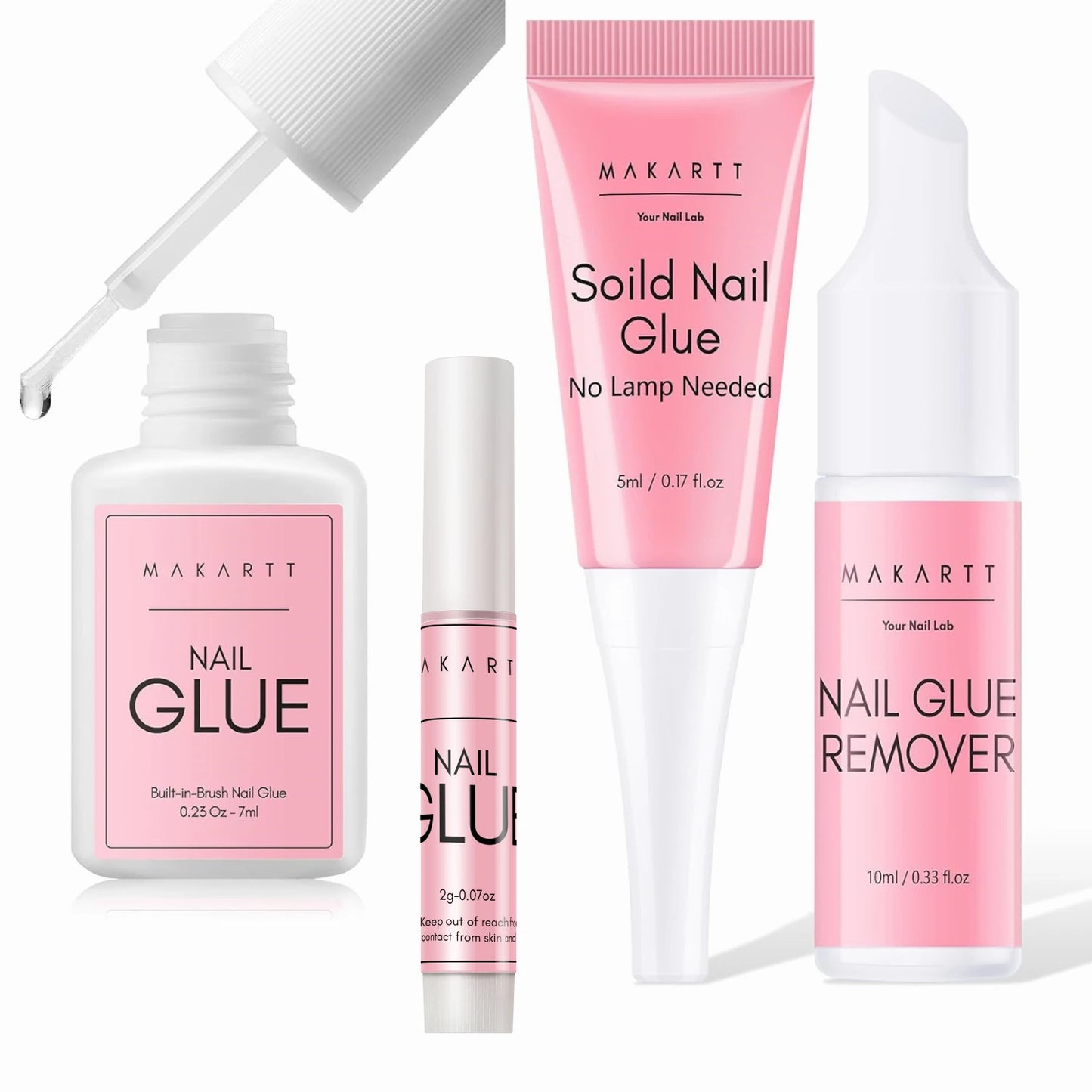 Makartt Nail Gel Glue for Press On Nails Soft Acrylic Gel Nail Tips Fake Nails,Super Strong Glue Easy to Control No Lamp Needed