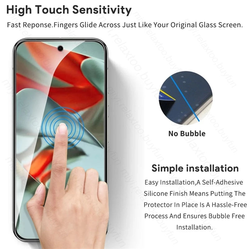 for Google Pixel 9 Pro XL 5G Case 8 In 1 Tempered Glass Screen Protector on Pixle 9 Pro Pixel9 Pixel9Pro Pixel9ProXL Camera Glas