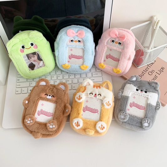 1pc Kawaii Animal Card Holder Bags Keychains Small Pouch Coin Purse Lips Storage Bag