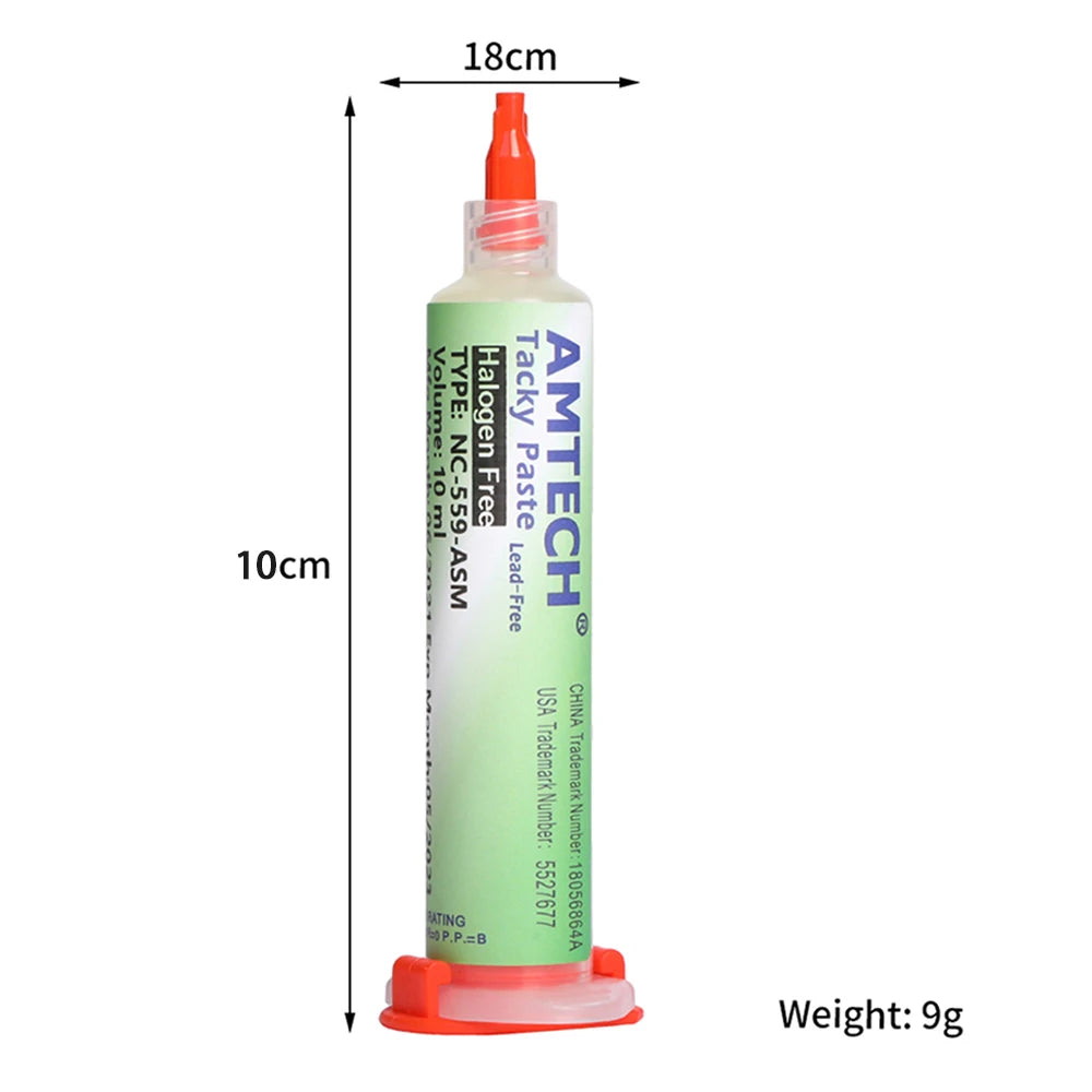 Original Amtech Nc 559 Flux Welding Flux 10ml Syringe Flux for Soldering and Soldering for Electronics Tools &BGA SMD PCB Repair