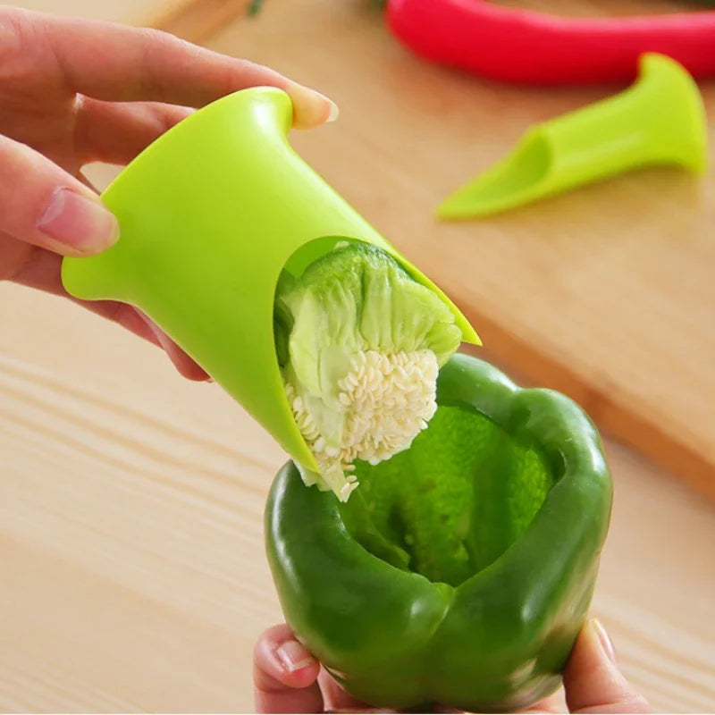 Slicer Vegetable Cutter Random Pepper Fruit Tools Cooking Device 2pcs Kitchen Seed Remover Creative Corer Cleaning Coring Gadget