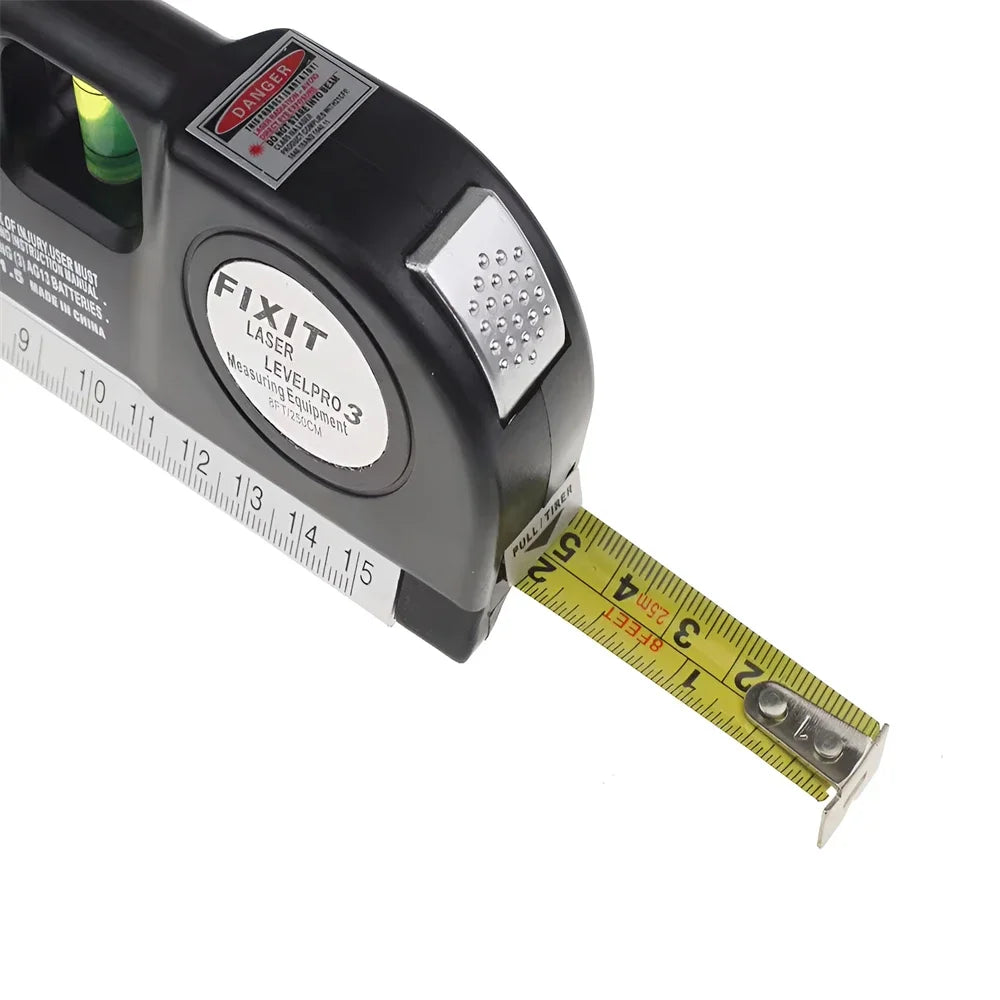 Laser Level Multipurpose Line Laser Leveler Tool Cross Line Lasers with 8FT 2.5M Standard Measure Tape and Metric Rulers