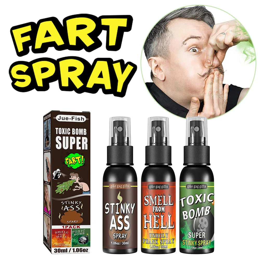 30ml Fart Gag Spray Prank Joke Plastic Spray Can Stink for Adults Kids Terrible Stinky Fart Spray Non Toxic Halloween Funny Toys