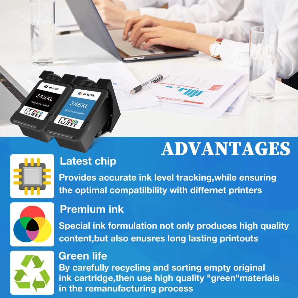 ALIZEO For Canon PG 245 246 PG245 CL246 Ink Cartridges MG2924 MX492 MG2520 TS302 TS3120 TS3122 2420 2555 Printer XL