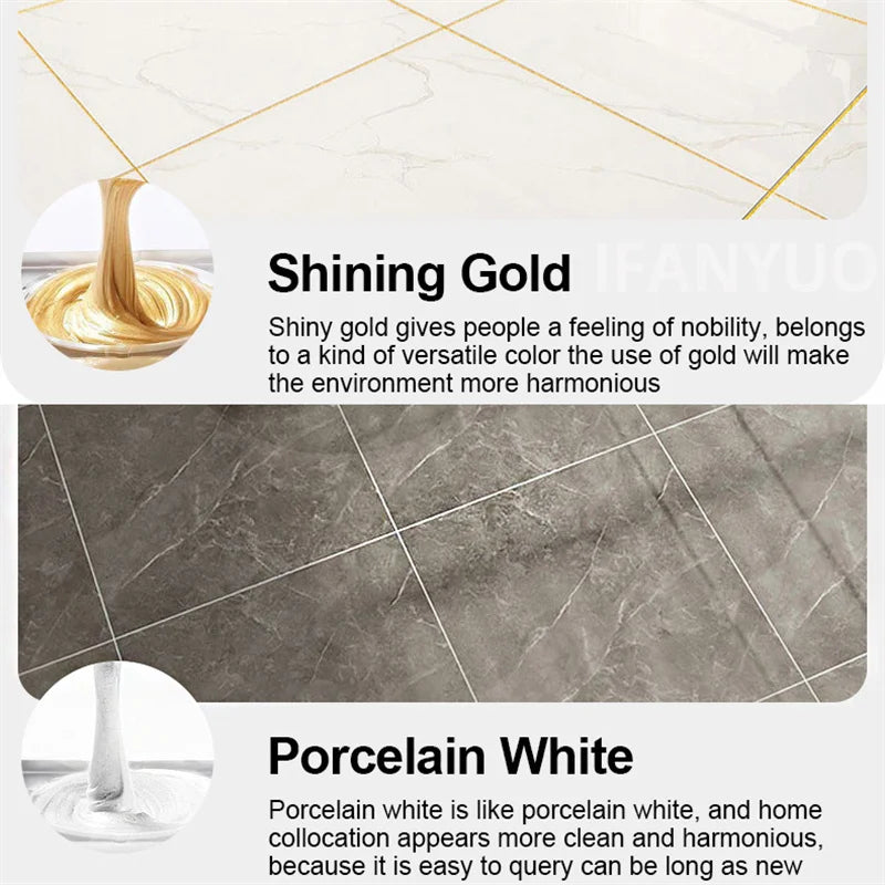 Repair Agent Waterproof White Gold Ceramic Tile Filling Beauty Seam Floor Sealant Tile Repair Porcelain Tiles Flooring Cleaner