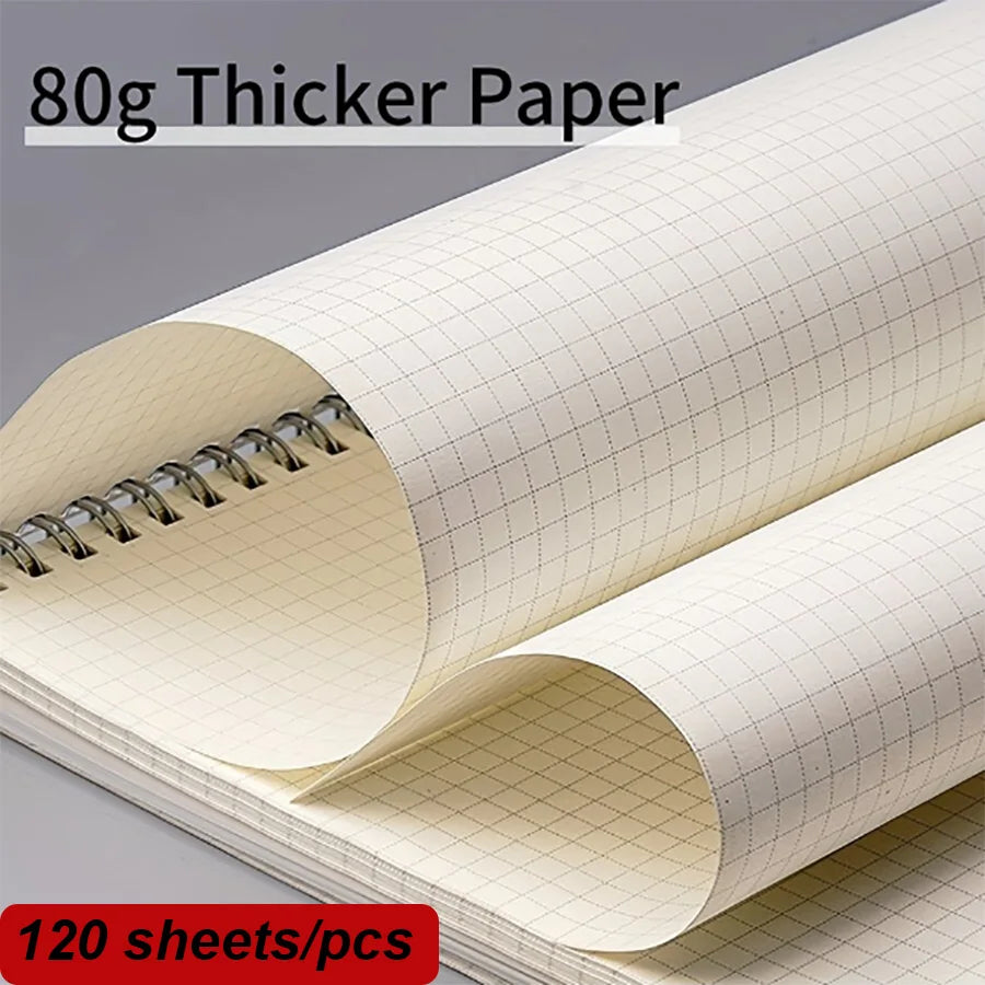 A4 A5 B5 Spiral book coil Notebook 120 Sheets 240 Pages Grid Notebook PP Cover