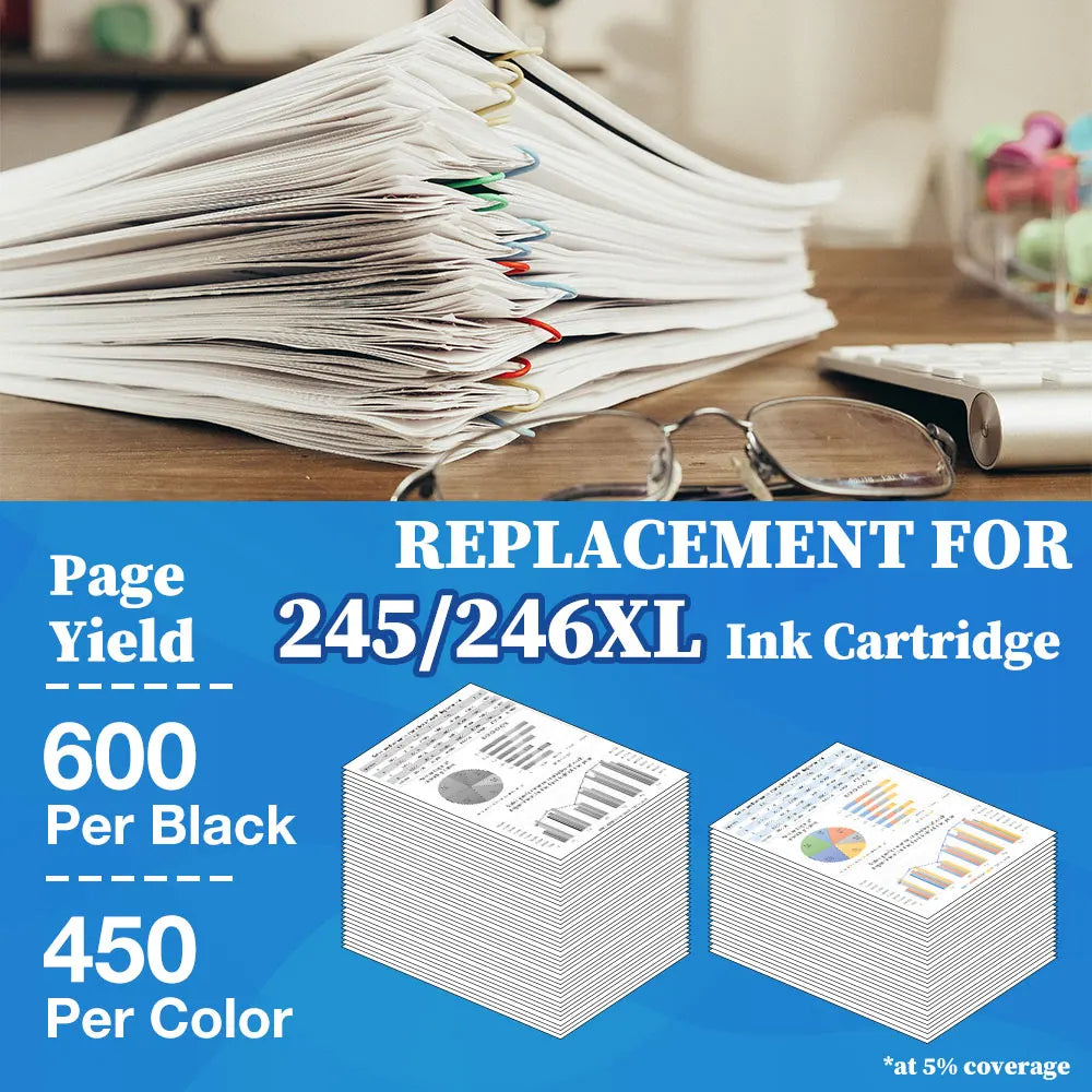 ALIZEO For Canon PG 245 246 PG245 CL246 Ink Cartridges MG2924 MX492 MG2520 TS302 TS3120 TS3122 2420 2555 Printer XL