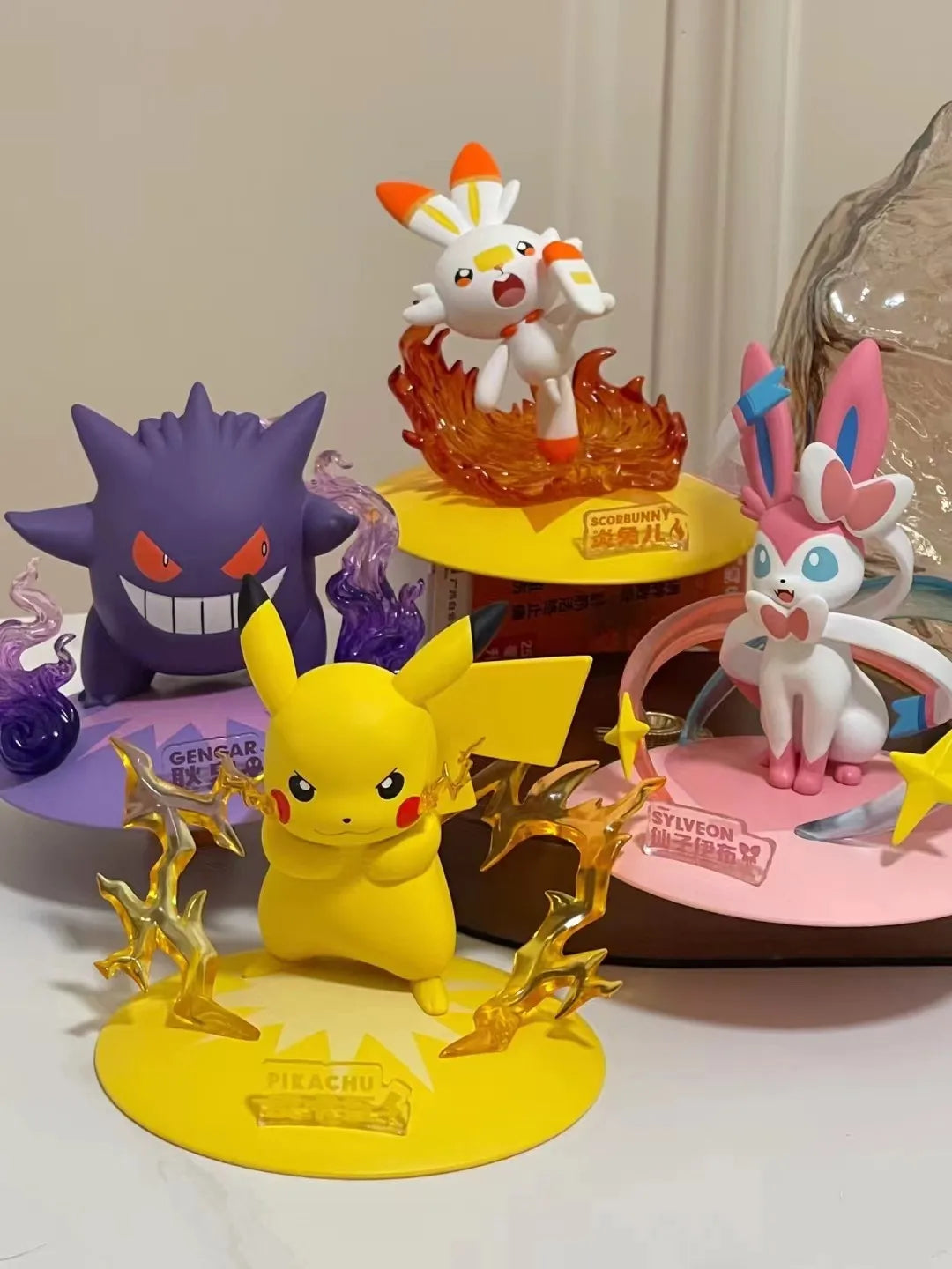 Pokemon Togepi Mew Mewtwo Piplup Dragonite Pikachu Funism Toy Eevee Sylveon Gengar 13cm High Quality Boxed play Ornament Toy Gif