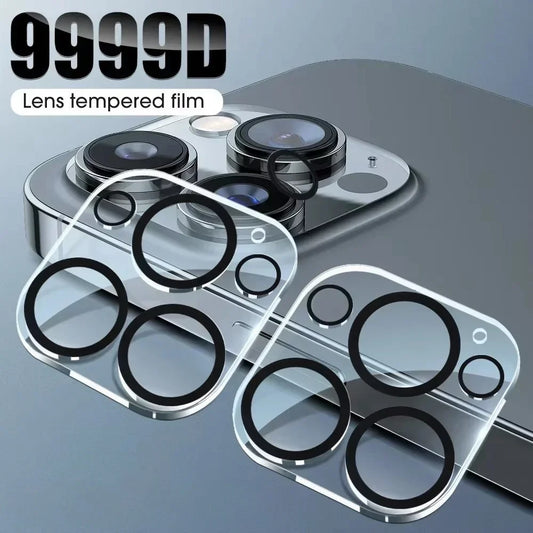 1-5Pcs Tempered Glass for iPhone 16 15 14 13 Pro Max Plus Mini Camera Lens Protector Black Circle Protective Lens Film Cover