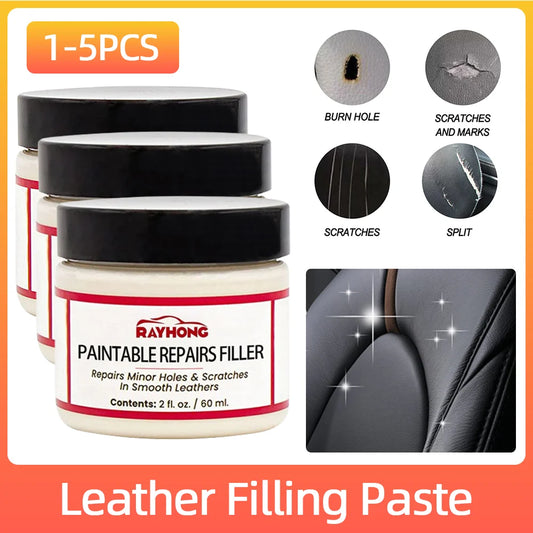 60ml Leather restoring paste Natural Leather Filler Repair Compound Leather Restoration Cream For Tears Crack Burns Holes Filler