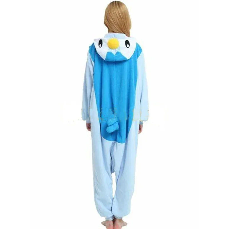 TAKARA TOMY Pokemon Piplup Kigurumi Onesies Pajamas Cosplay Costume Halloween Women Christmas Fleece Anime Penguin Sleepwear