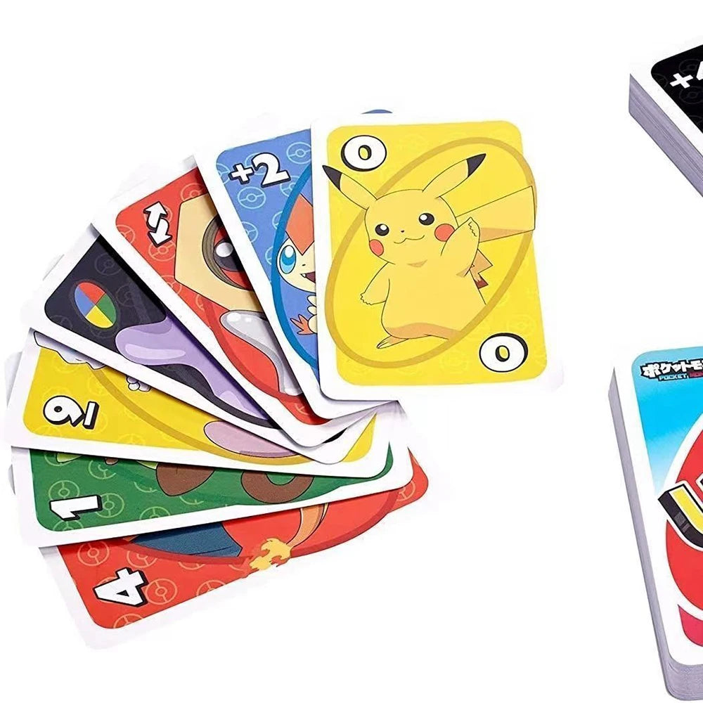 UNO FLIP! Pokemon Board Game Anime Cartoon Pikachu Figure Pattern Family Funny Entertainment uno Cards Games Christmas Gifts