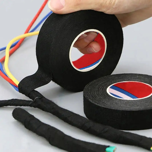 3rolls 15M Electrical Insulation Tape Heat-resistant Retardant Tape Adhesive Cloth Fabric Tape For Car Cable Harness Wiring Loom