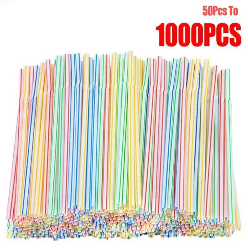 50-1000Pcs Multicolor Drinking Straws rietjes Milk Tea Bar Party Wedding Kitchen Home Accessories Beverage Black Straw Wholesale