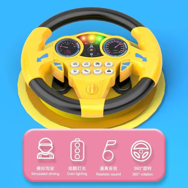 Infant Shining Simulation Steering Wheel Toys Children's Toy Kids Early Education Copilots Stroller Steering Wheel Vocal Toys