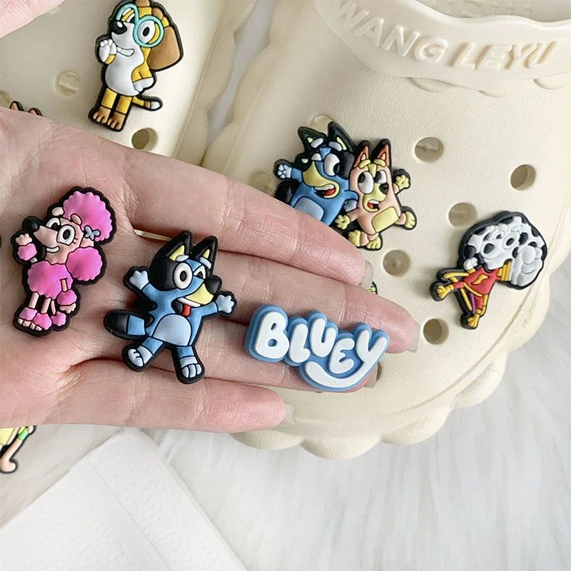 30pcs New Bluey Collection Shoe Charms For Crocs Diy Shoe Decorations Accessories For Sandals Decorate Boy Girls Birthday Gifts