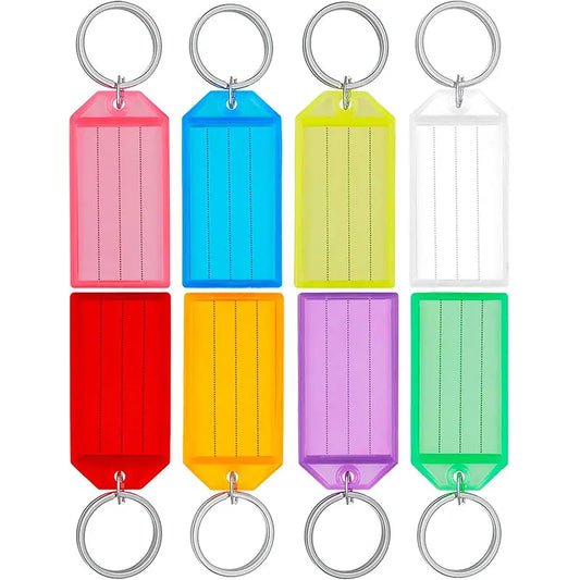 10-50pcs Colorful Plastic Keychain Key Tags label With Split Ring for DIY Numbered Name Baggage Tag ID Label Name Tags